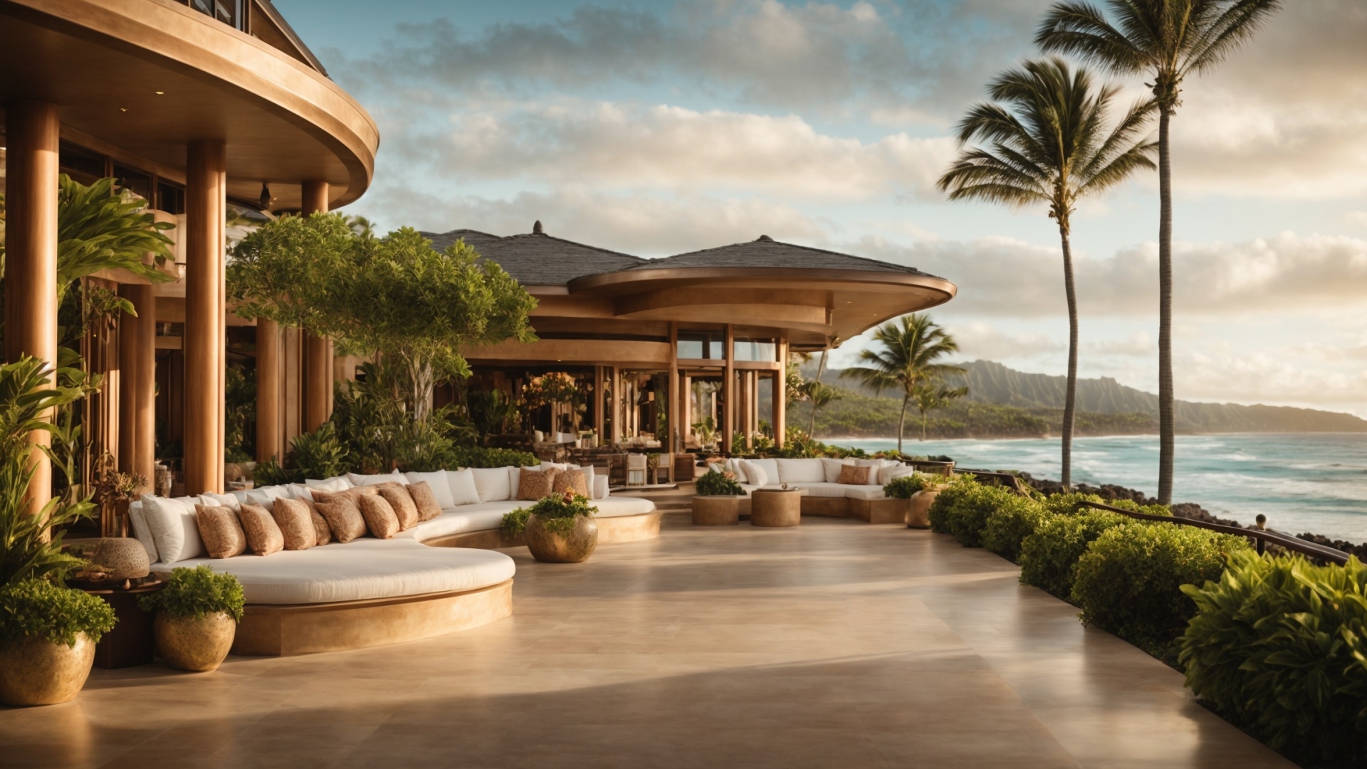 Luxury beachclub hotel on the beach in Hawaii