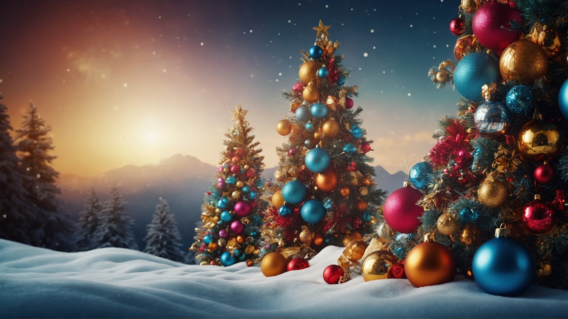 Decorated christmas trees