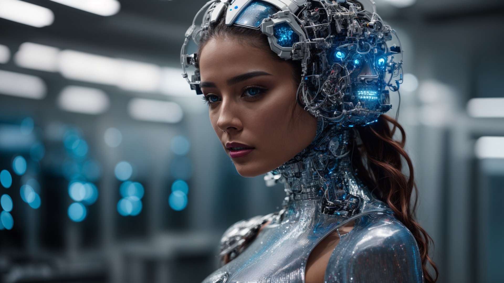 Robot woman portrait