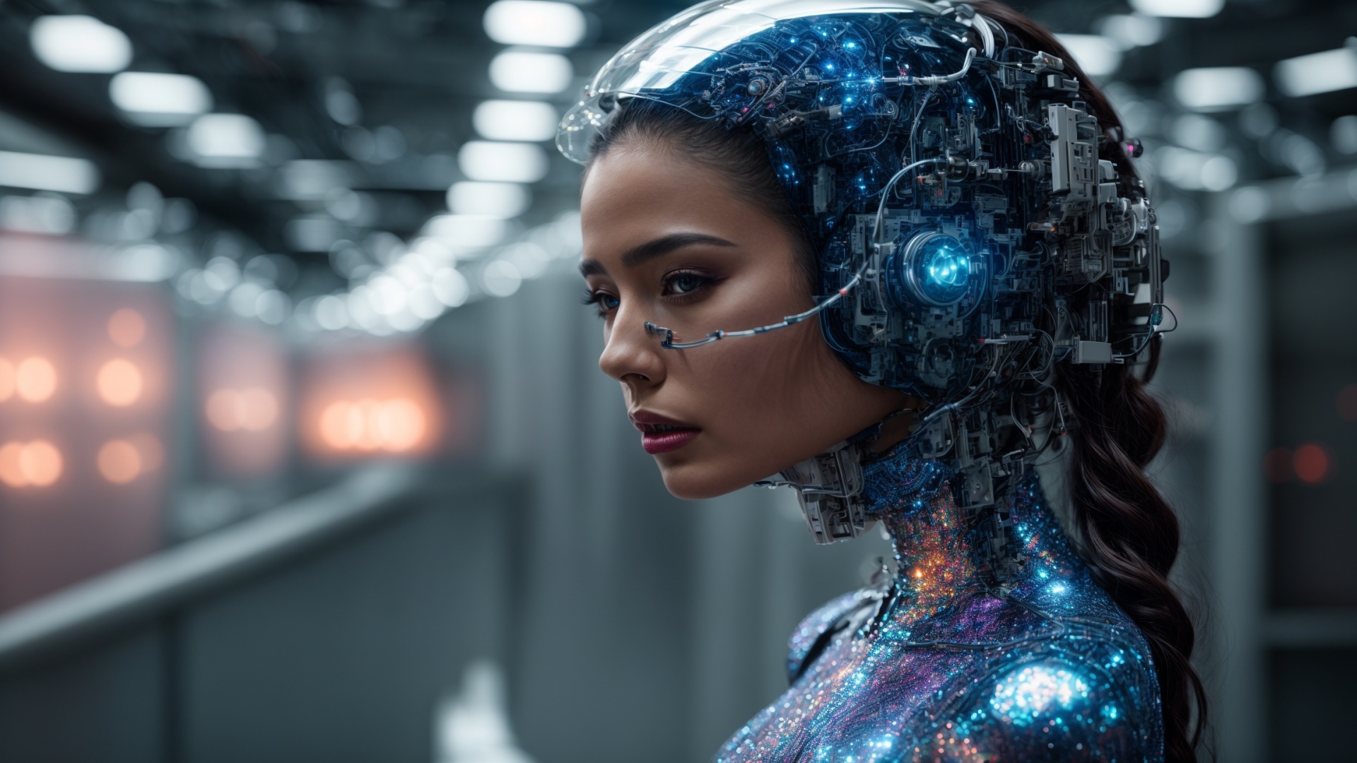 Robot woman portrait