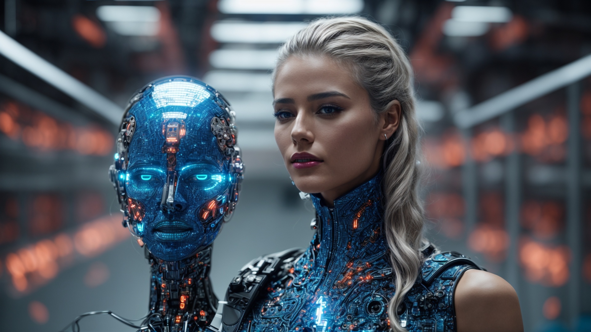 Robot woman portrait