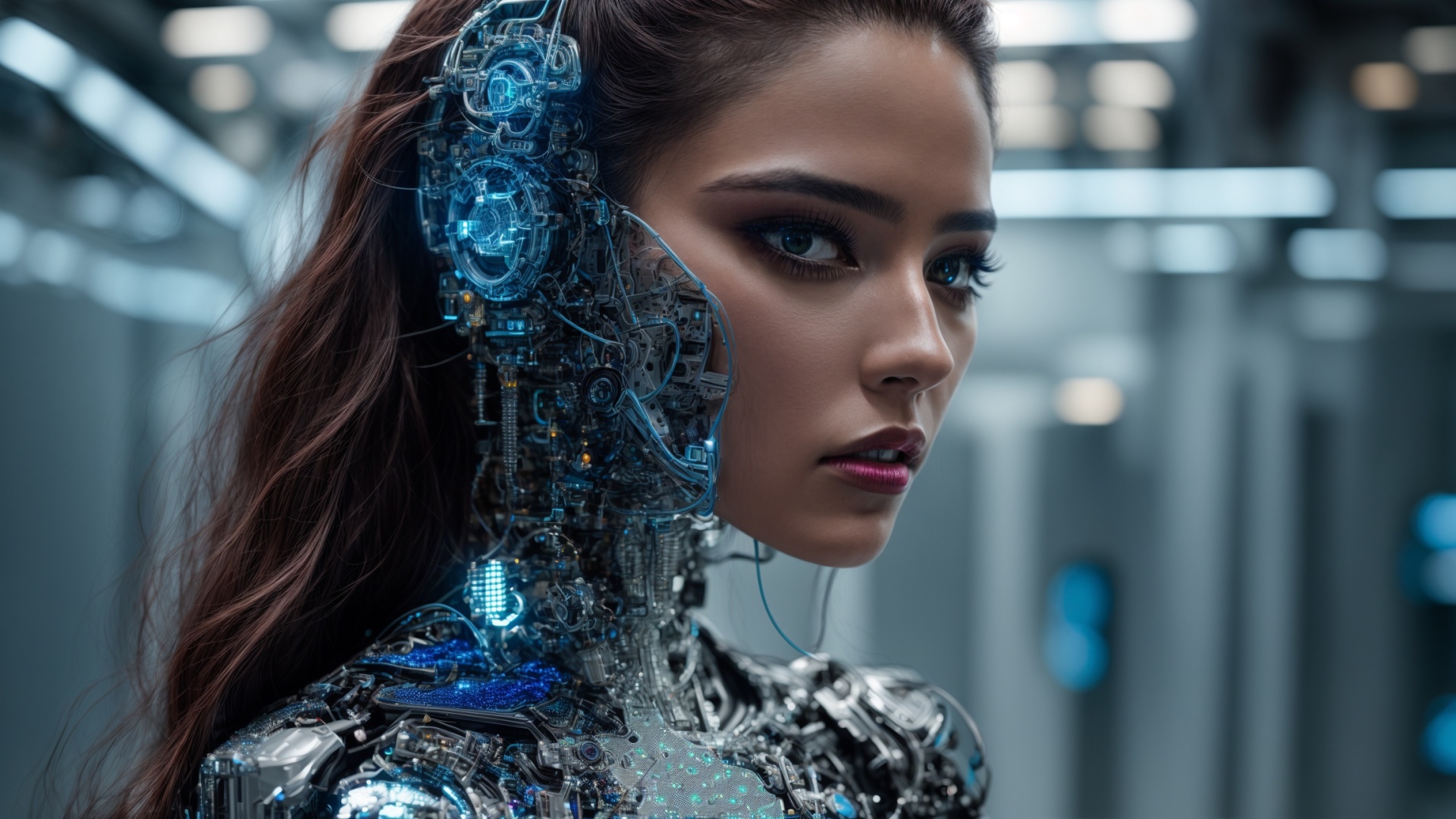 Robot woman portrait