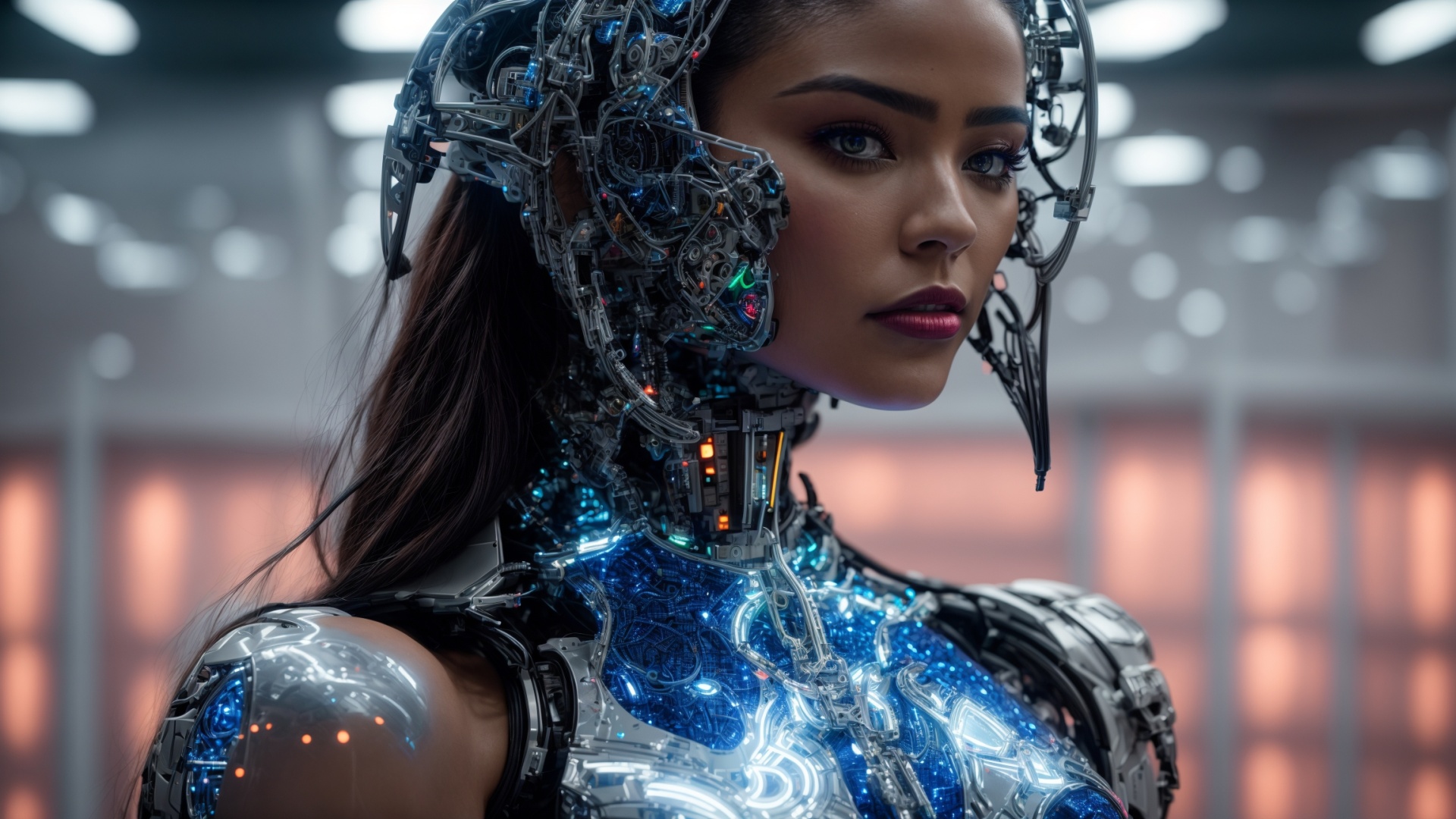Robot woman portrait