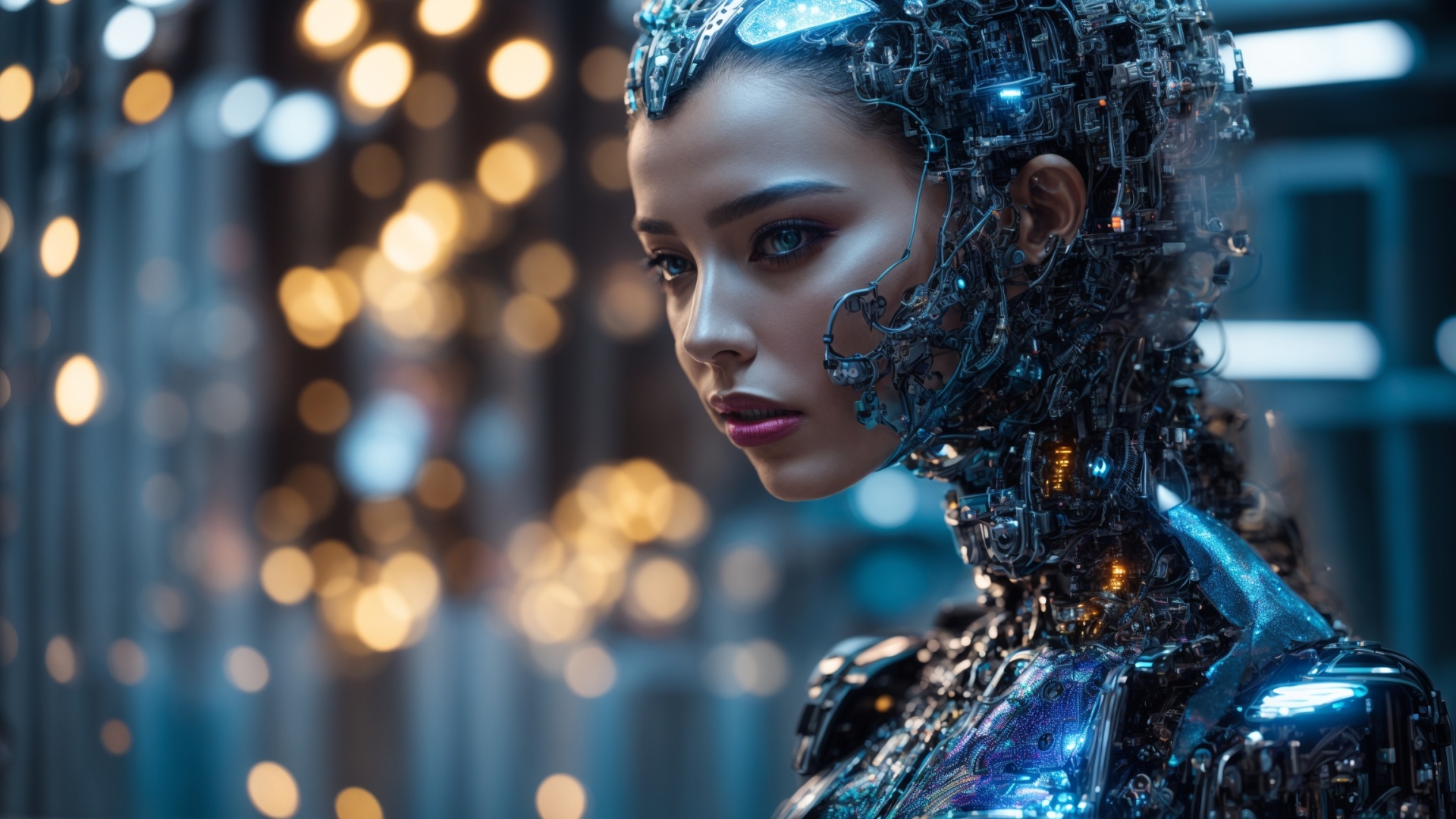 Robot woman portrait