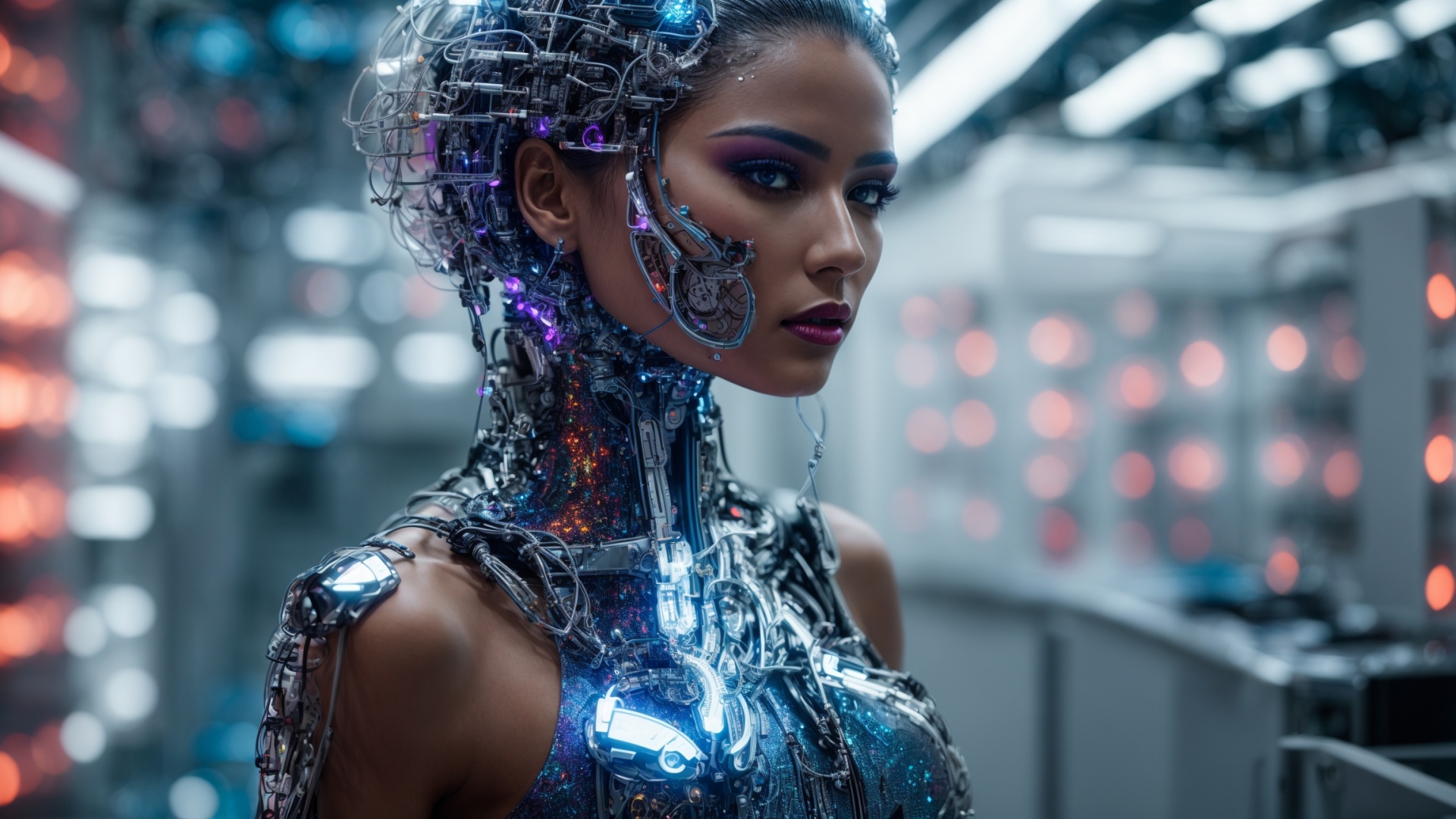 Robot woman portrait