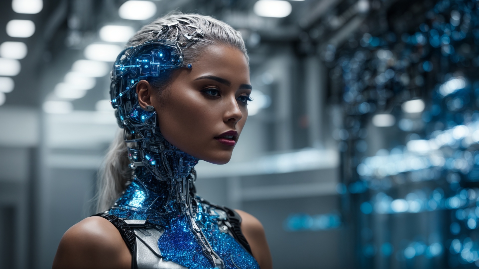 Robot woman portrait