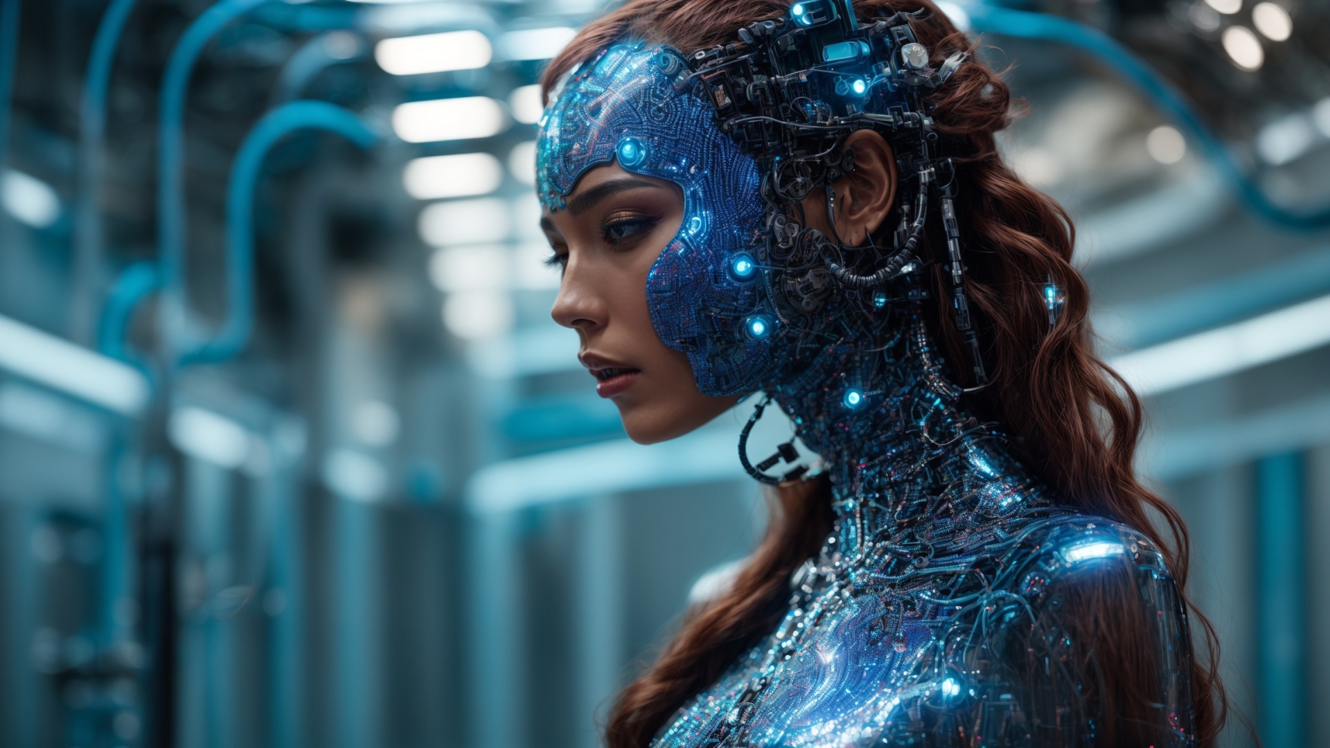 Robot woman portrait