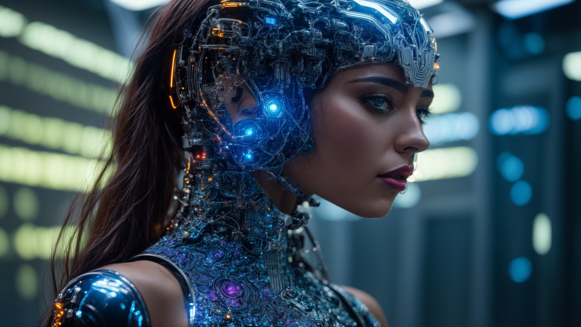 Robot woman portrait