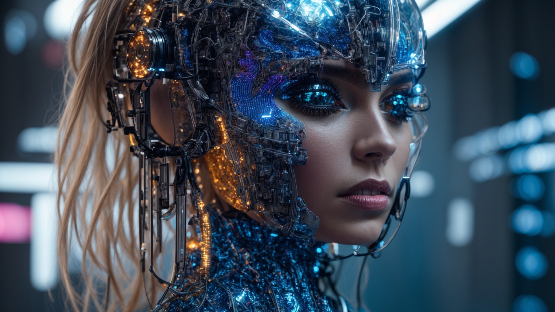 Robot woman portrait