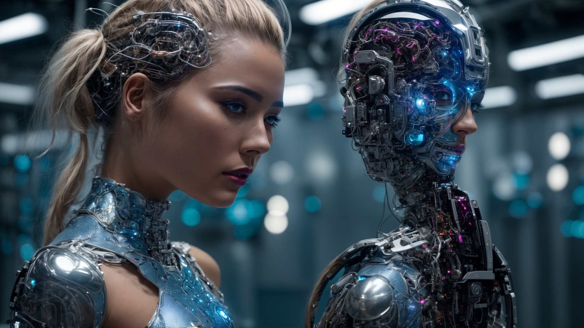 Robot woman portrait