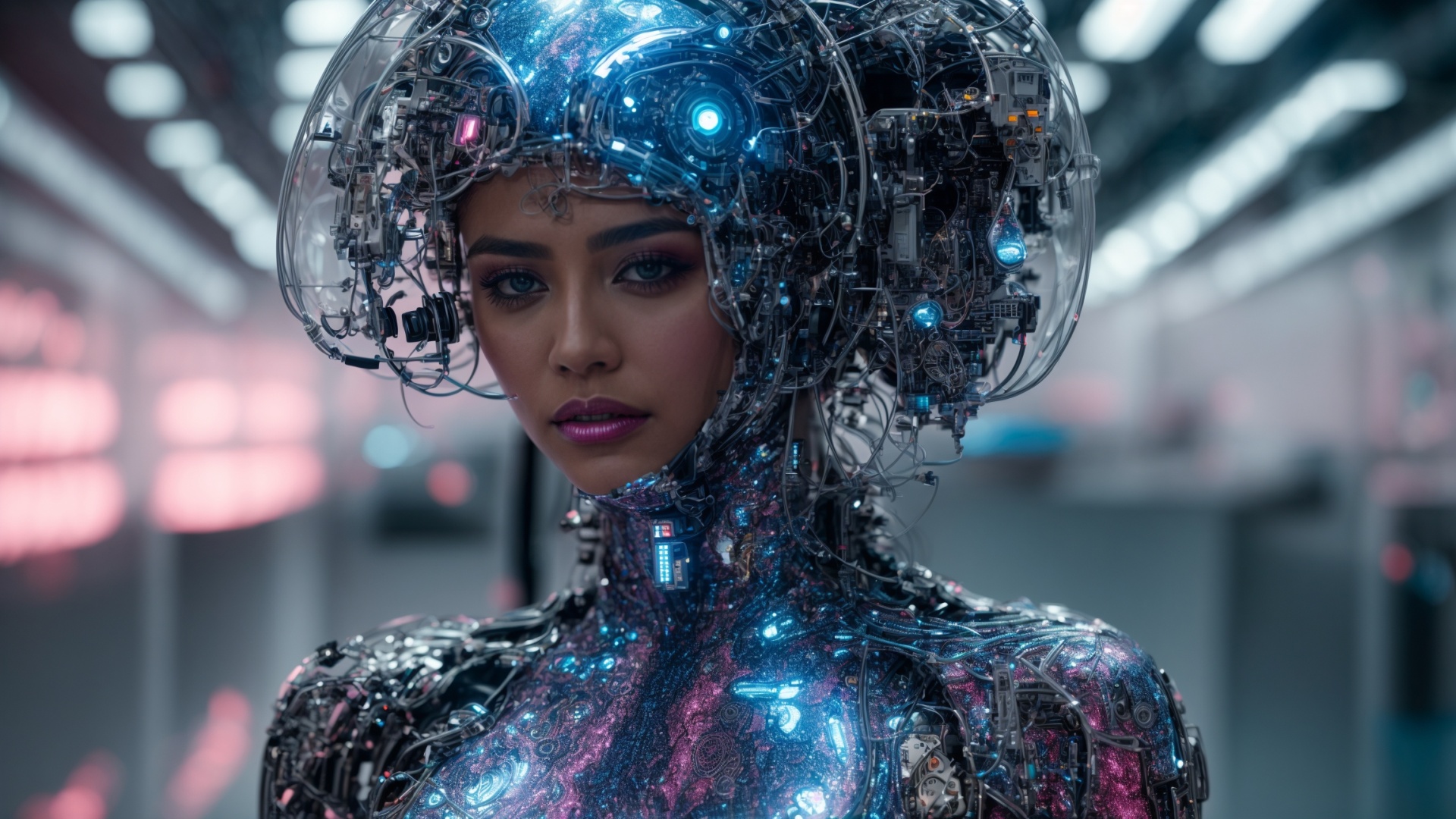 Robot woman portrait