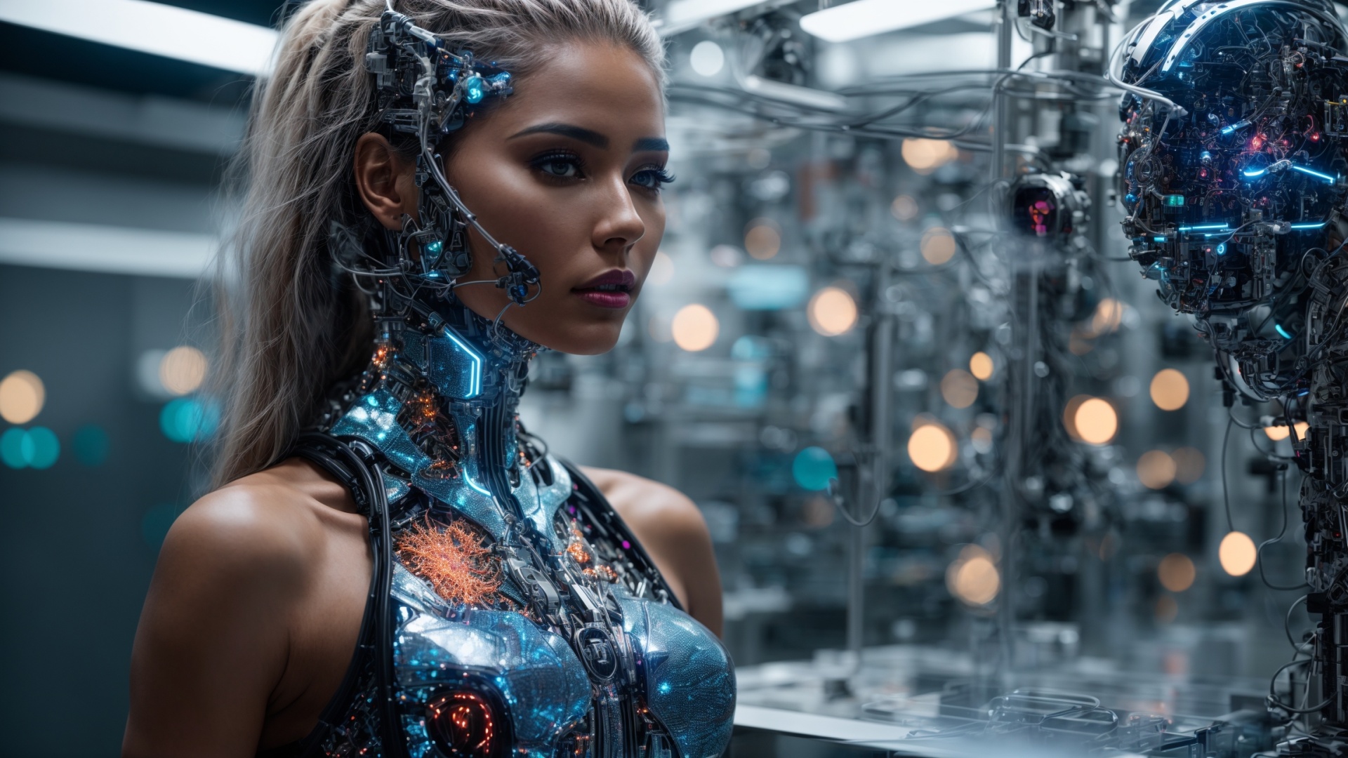 Robot woman portrait