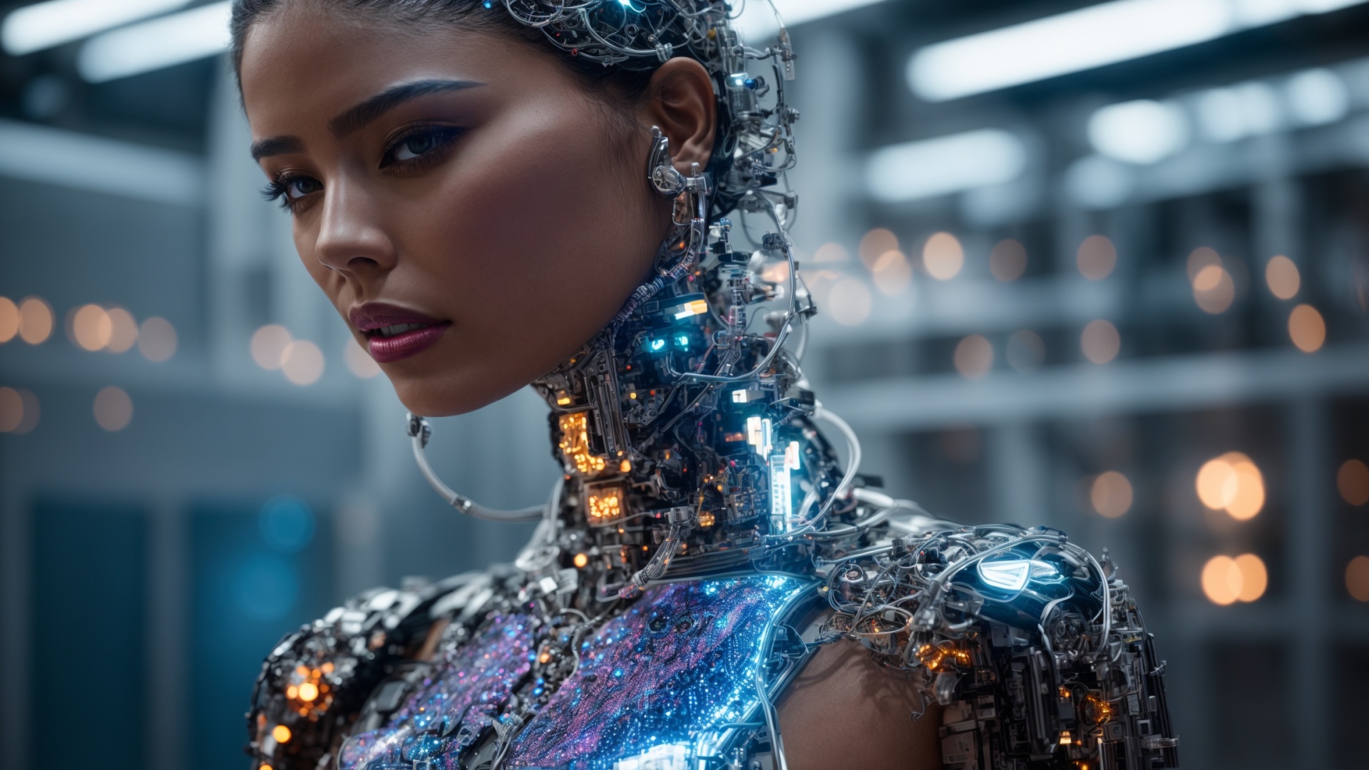 Robot woman portrait