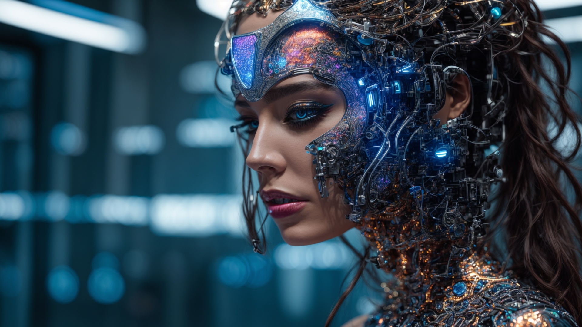 Robot woman portrait