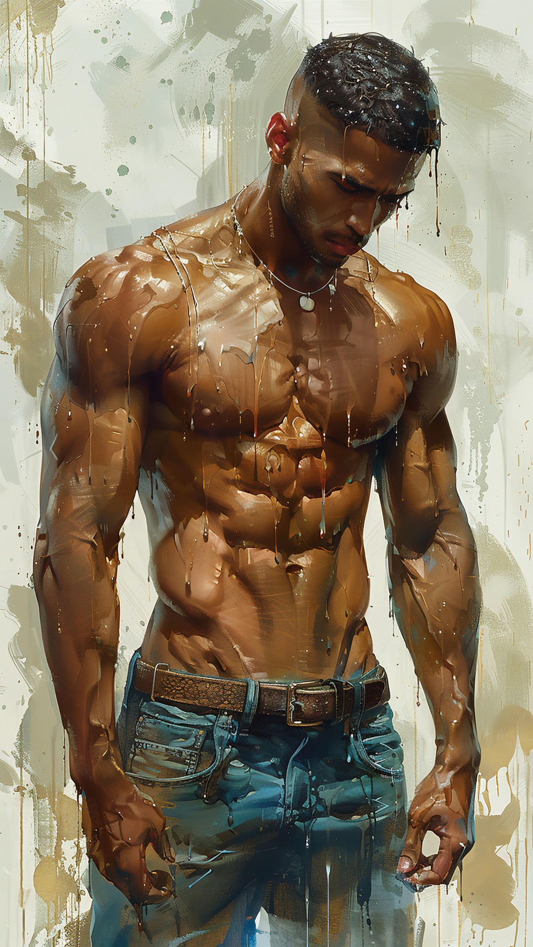 Muscular man - Oil painting