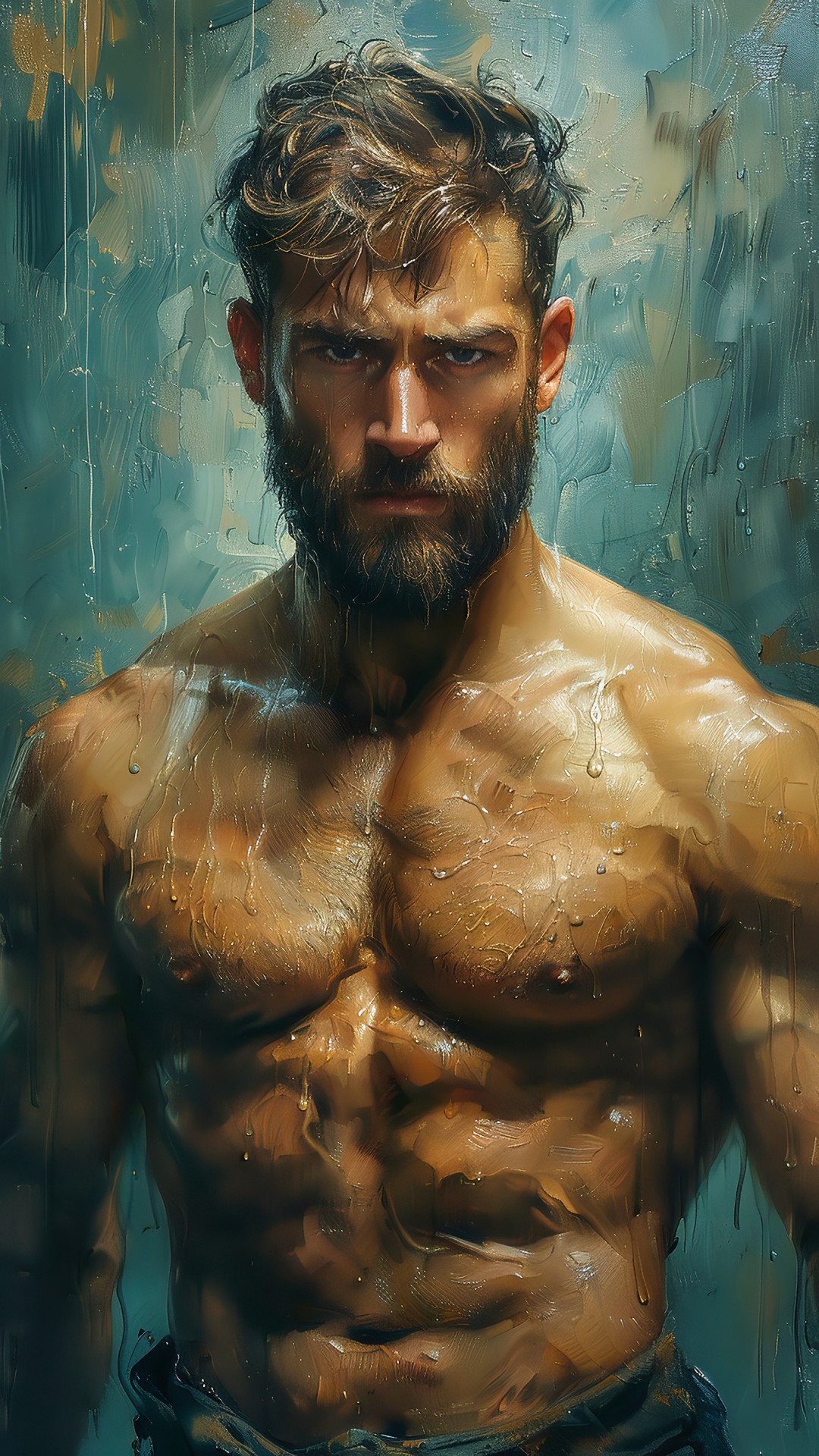 Muscular man - Oil painting