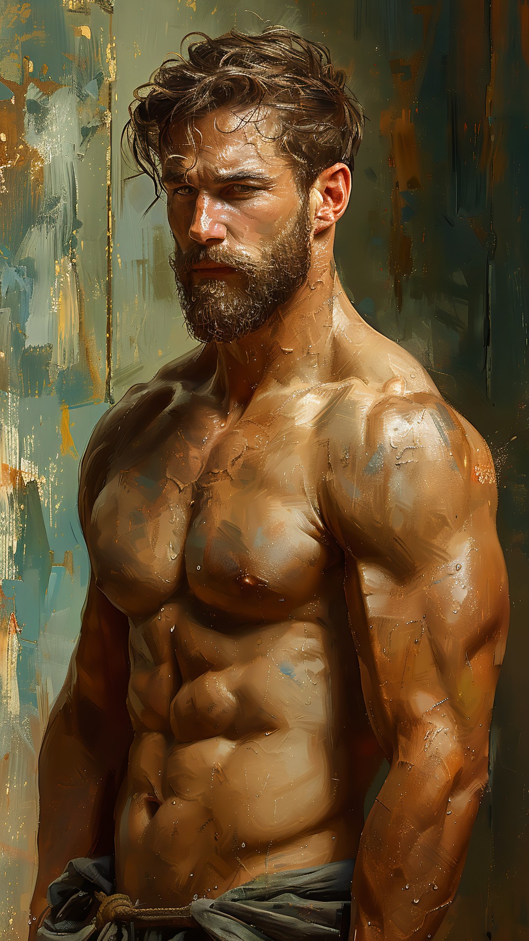 Muscular man - Oil painting