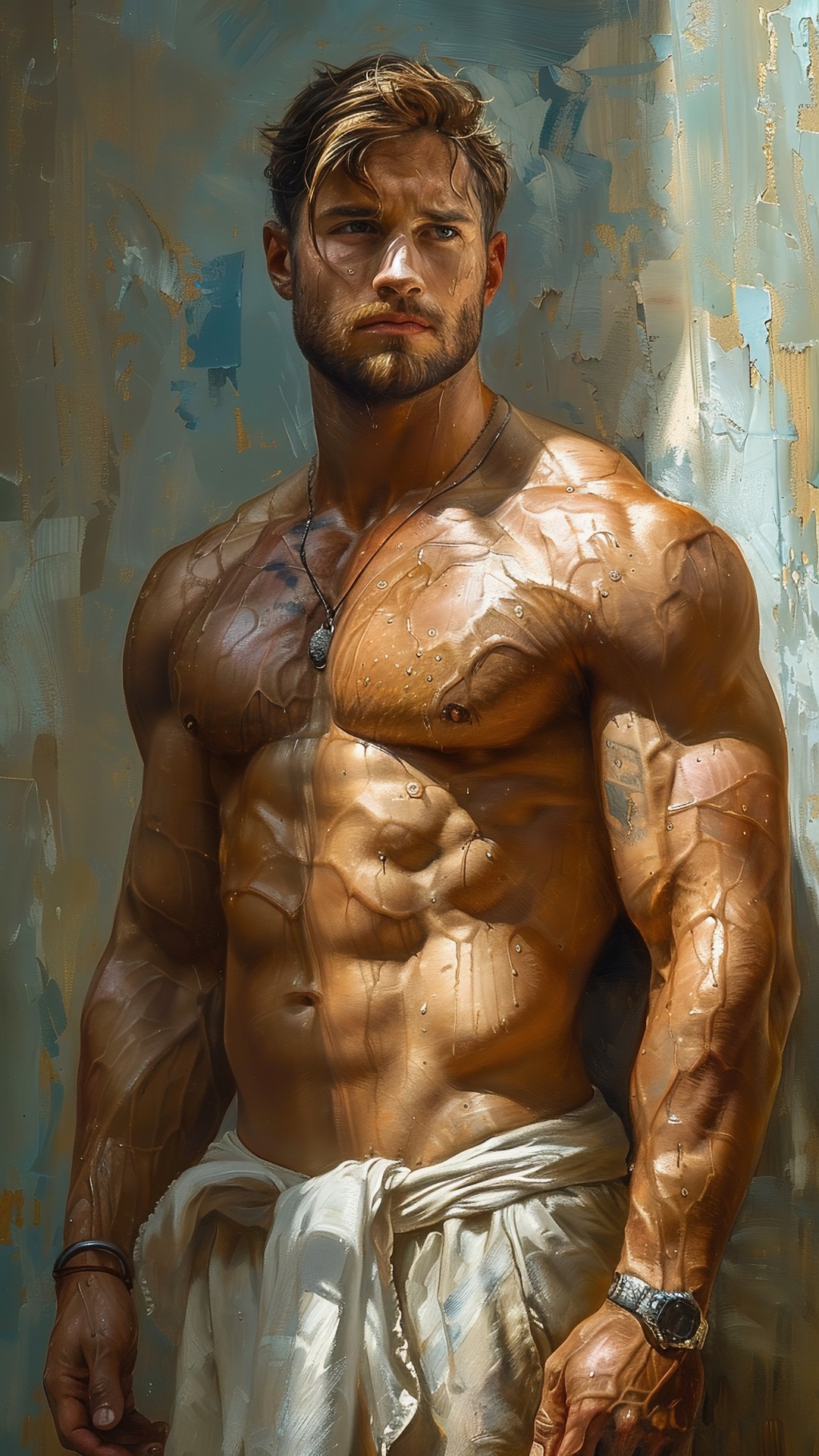 Muscular man - Oil painting