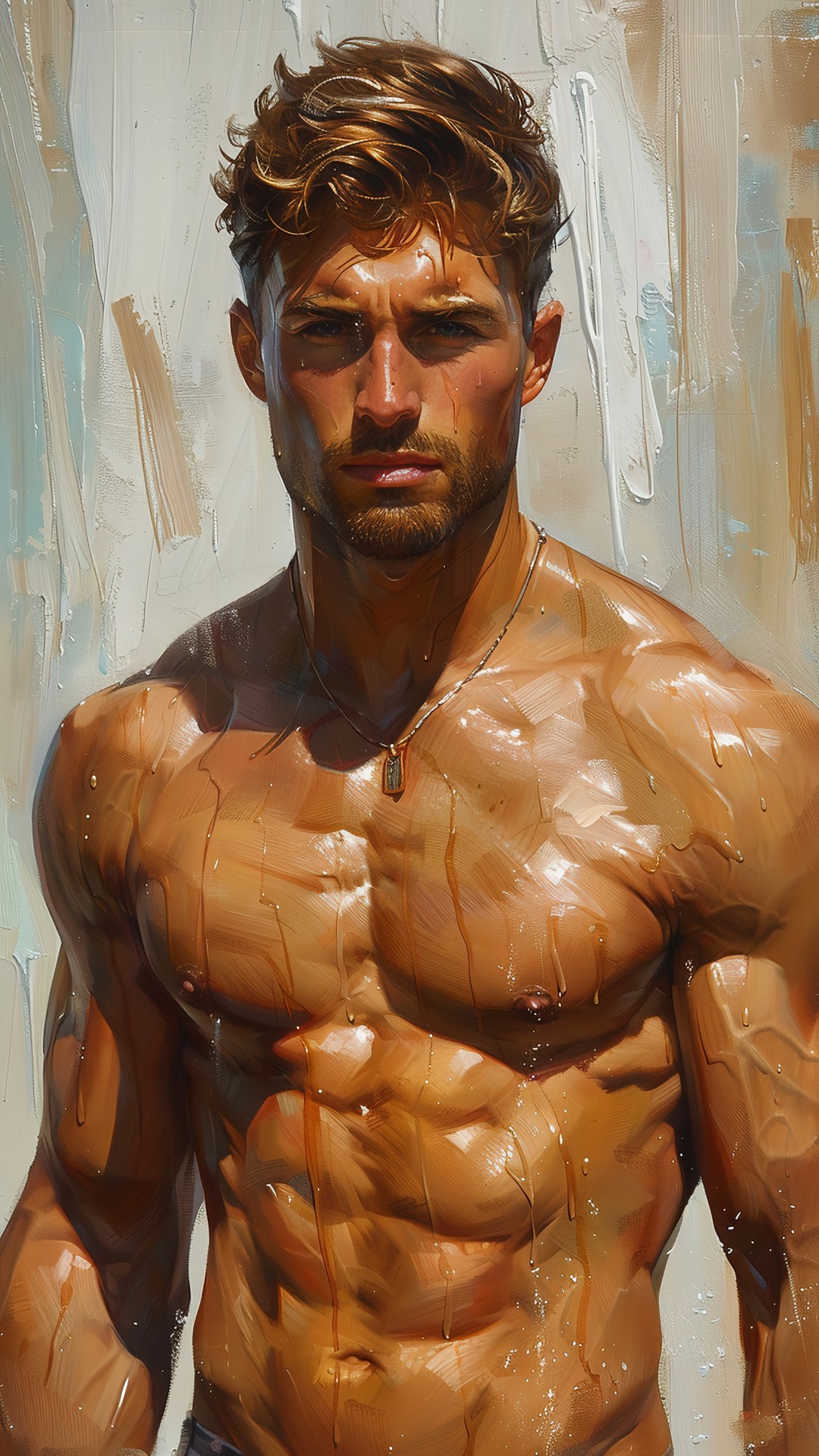 Muscular man - Oil painting