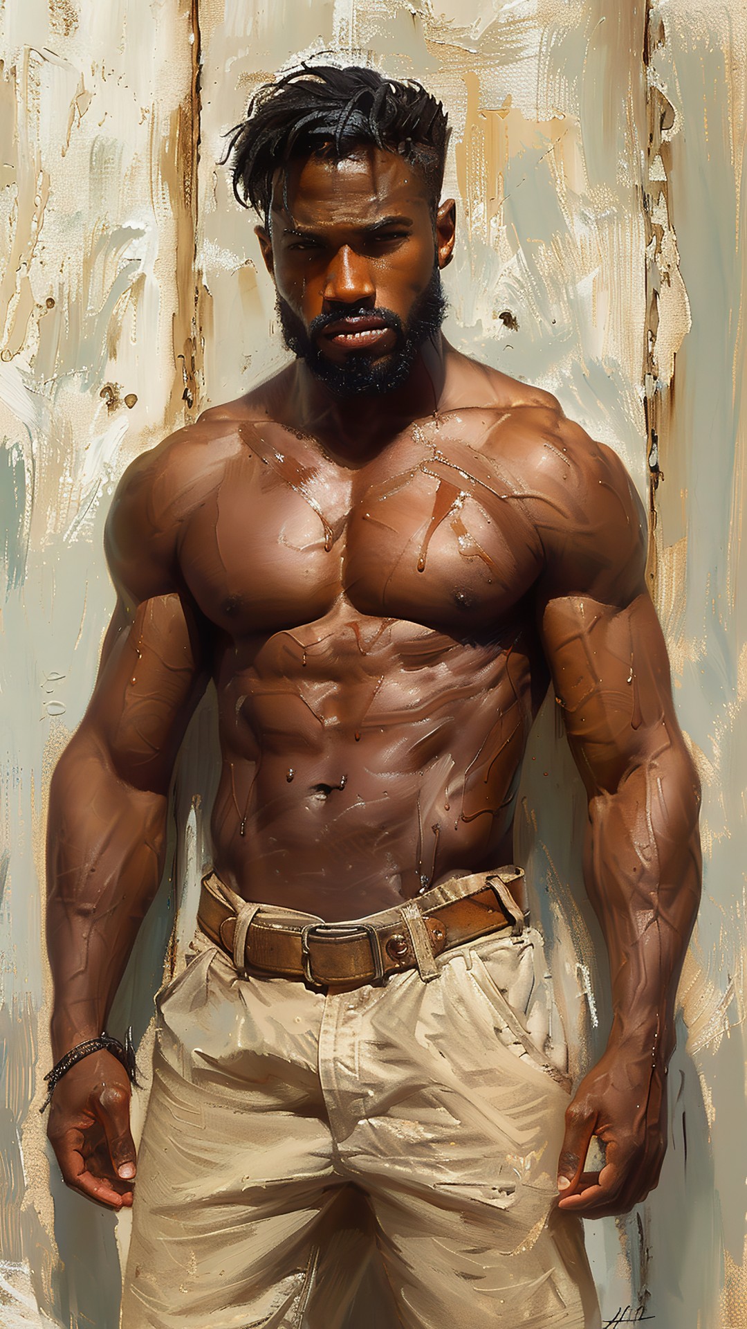 Muscular man - Oil painting