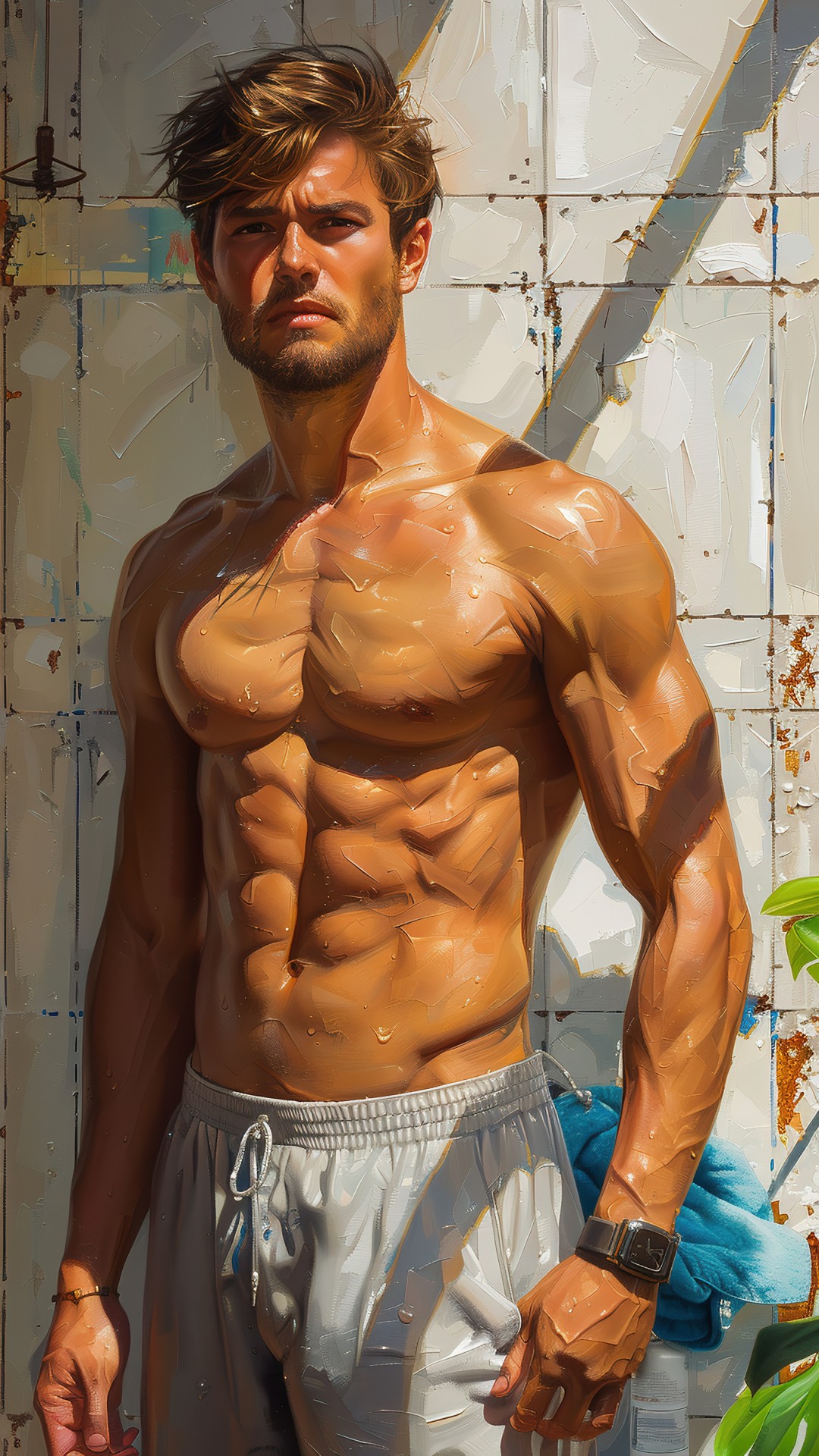 Muscular sporty man