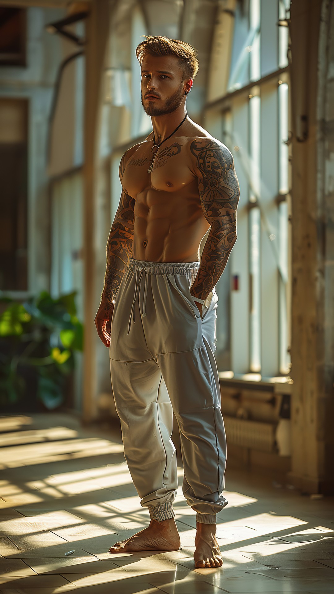 Muscular sporty man