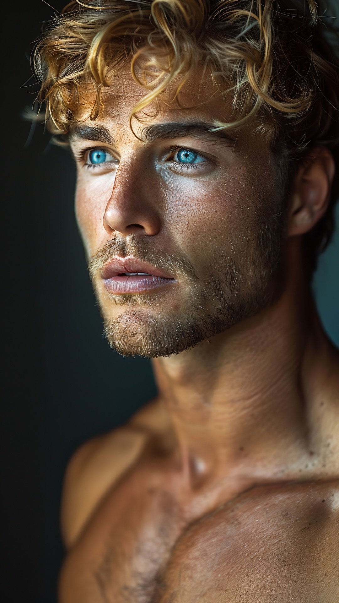 Sexy muscular blonde man