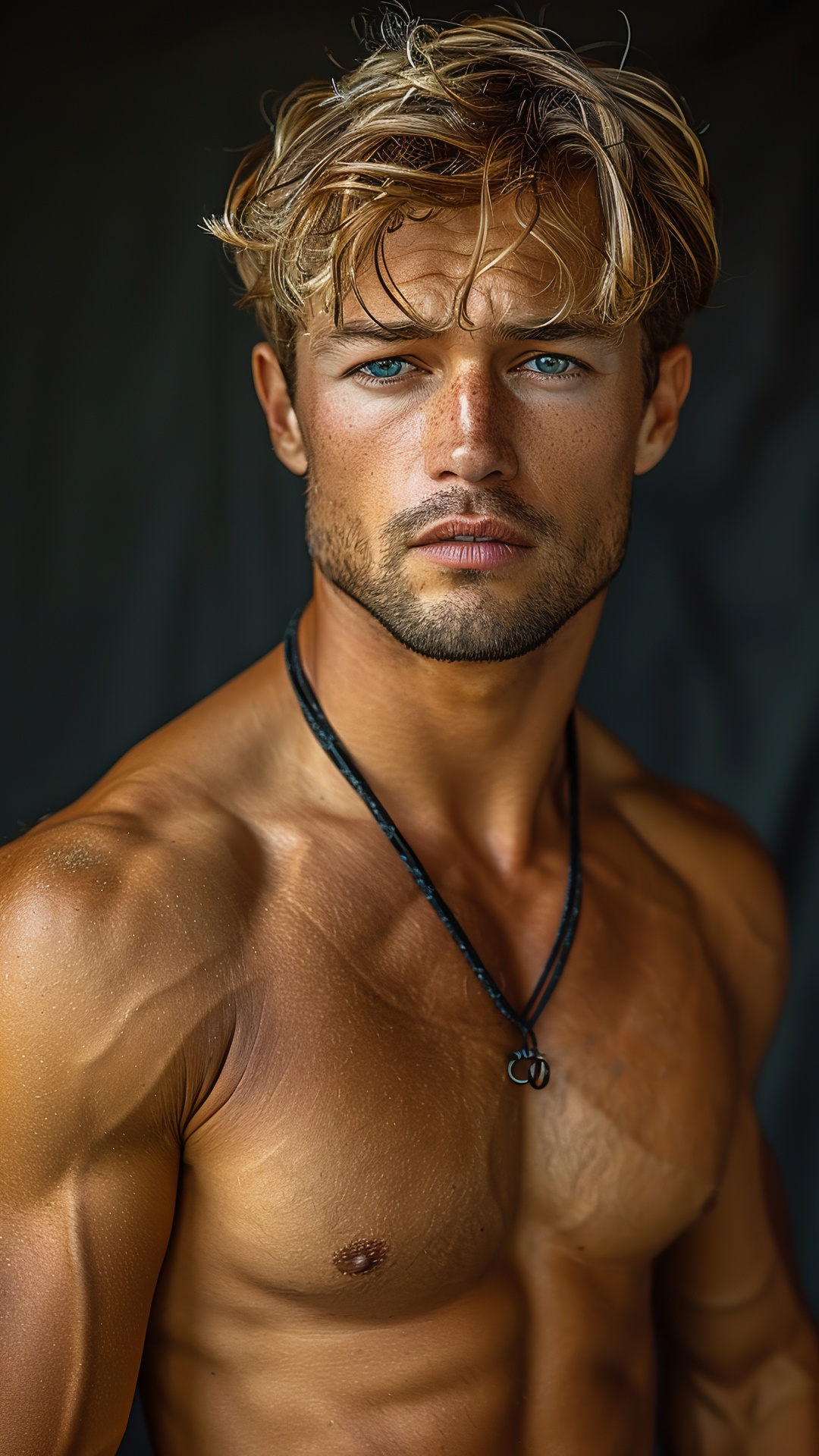 Sexy muscular blonde man