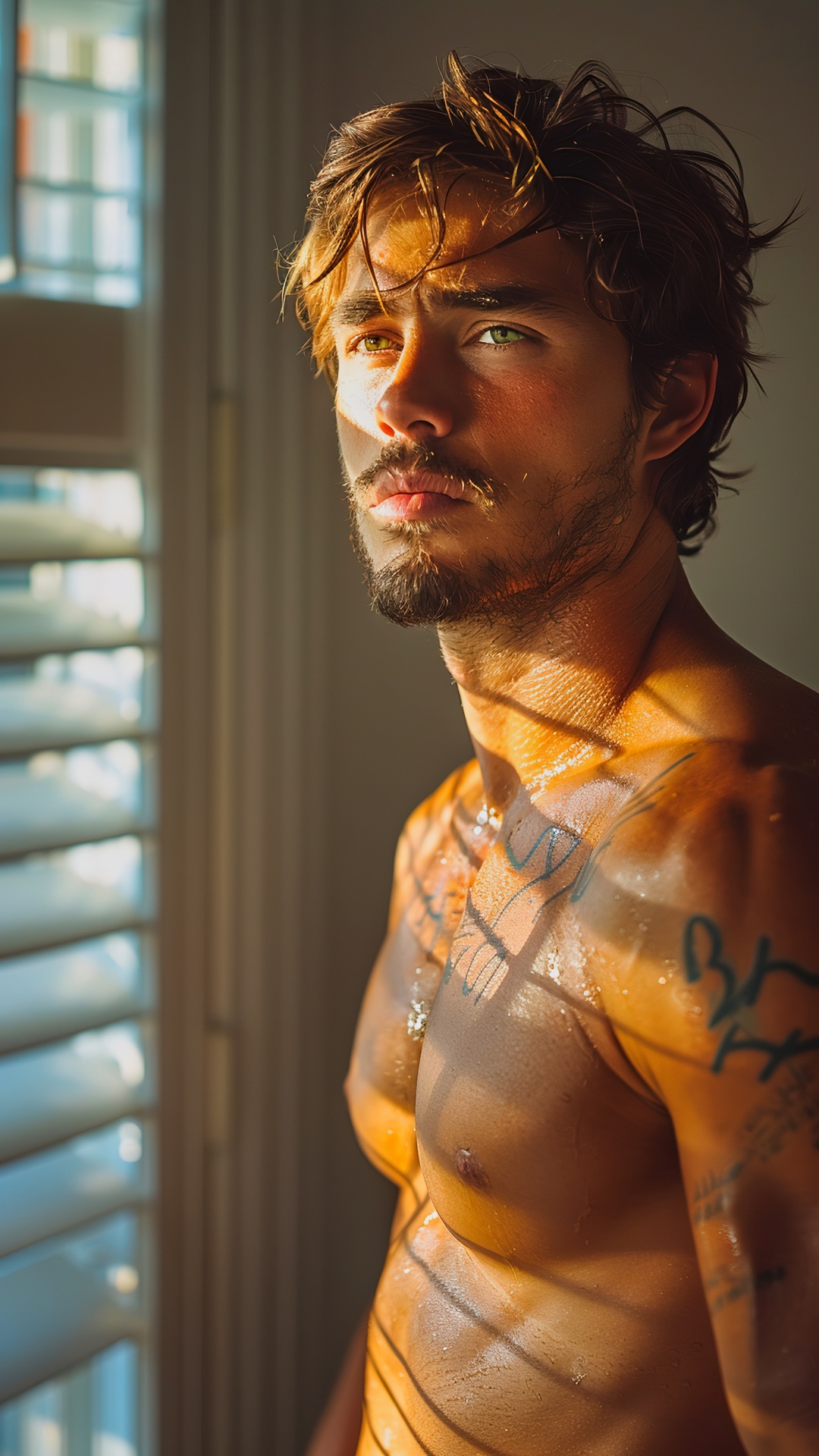 Sexy muscular blonde man
