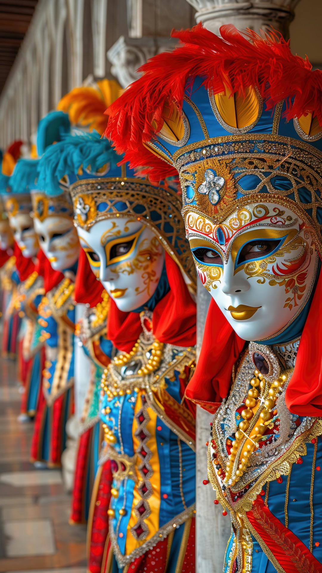 Women wearing a venetian carnival costume