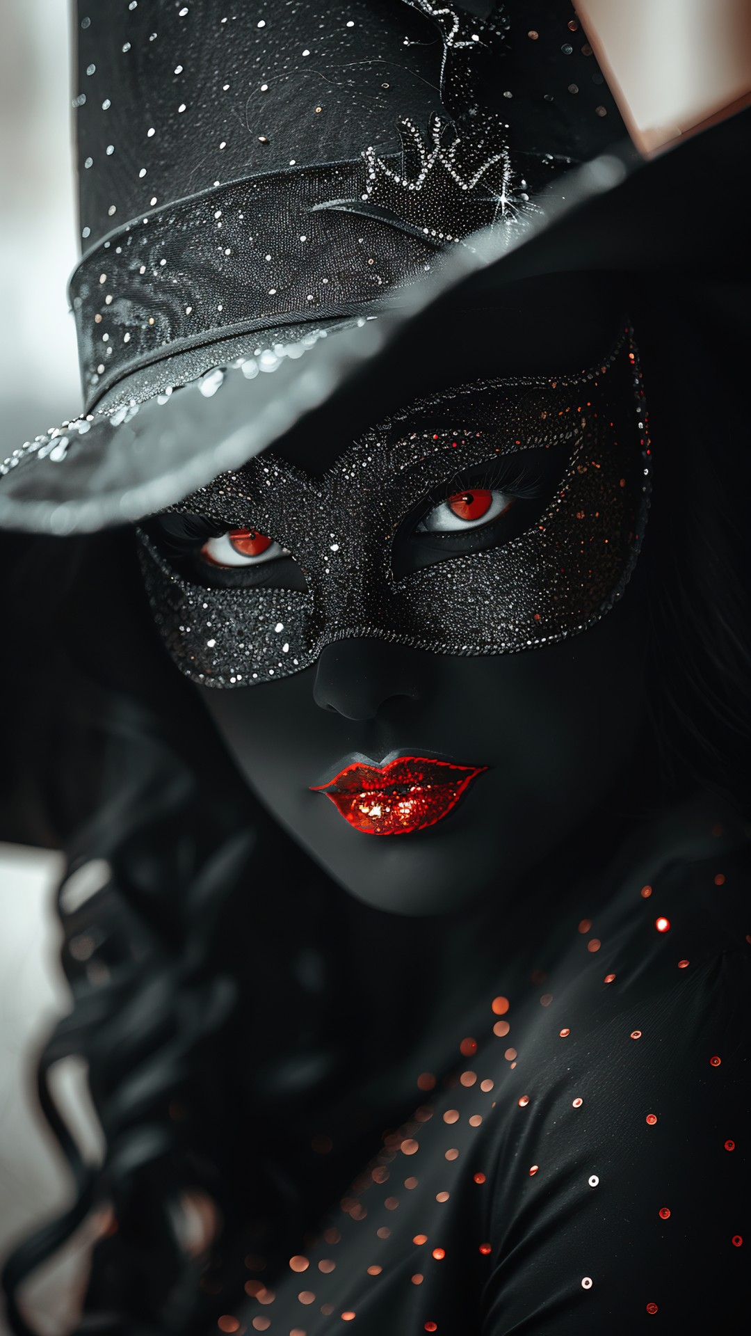 Woman wearing a venetian carnival mask