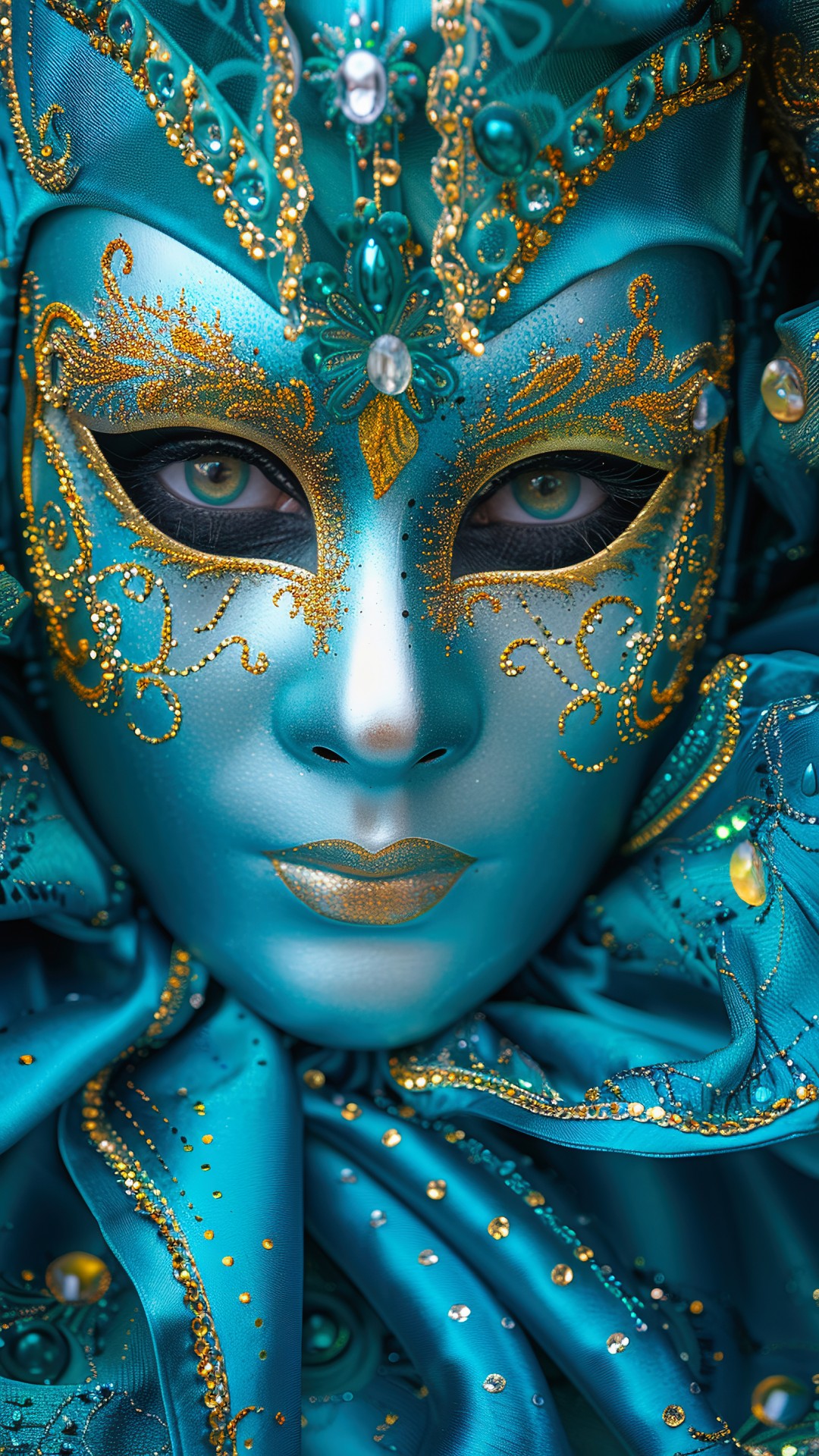 Woman wearing a venetian carnival mask