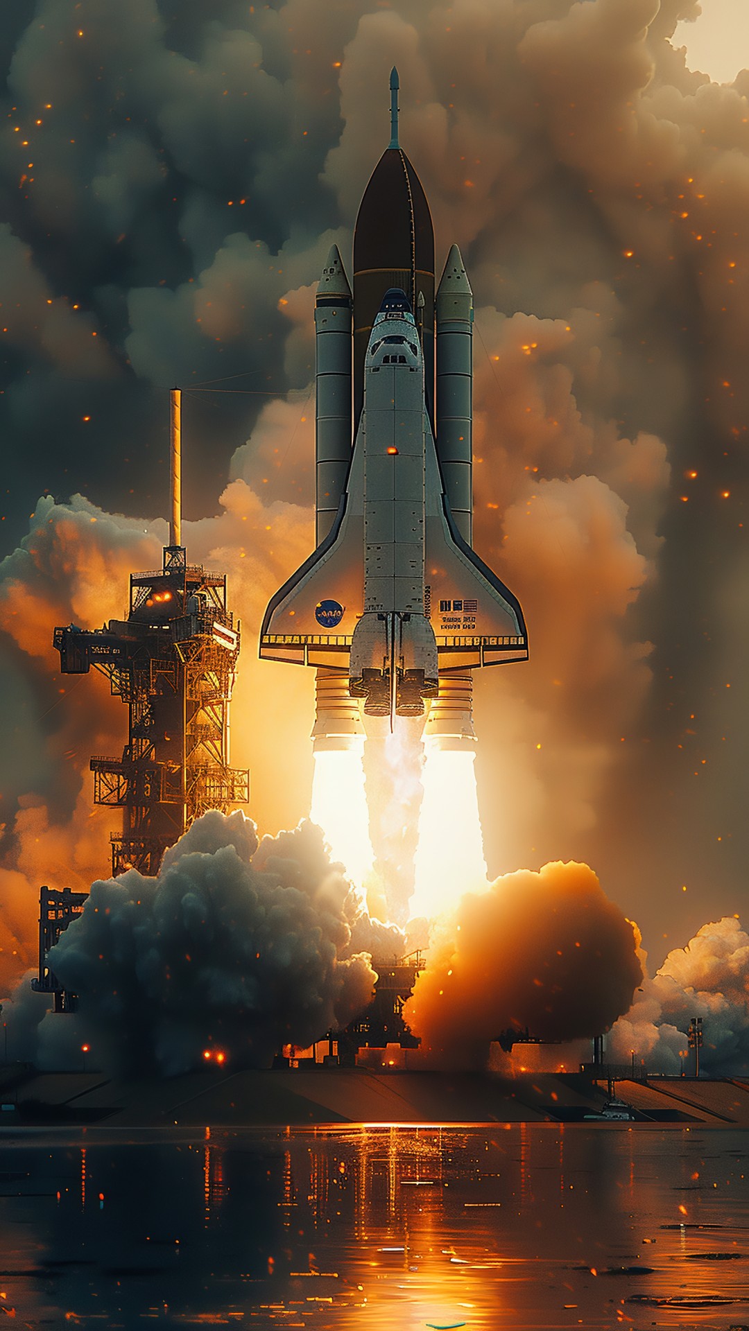 Space Shuttle Taking Off