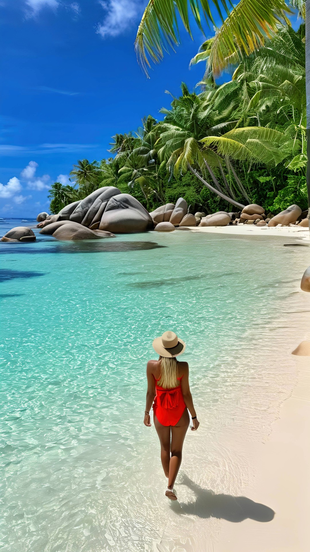 Woman on tropical beach