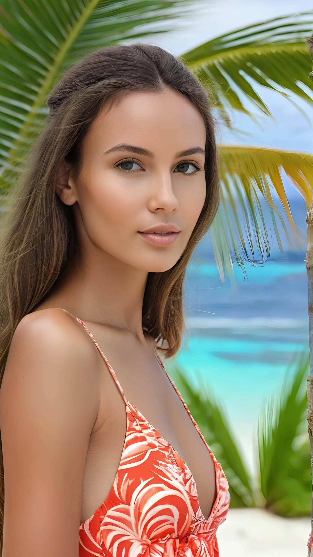 Woman on tropical beach