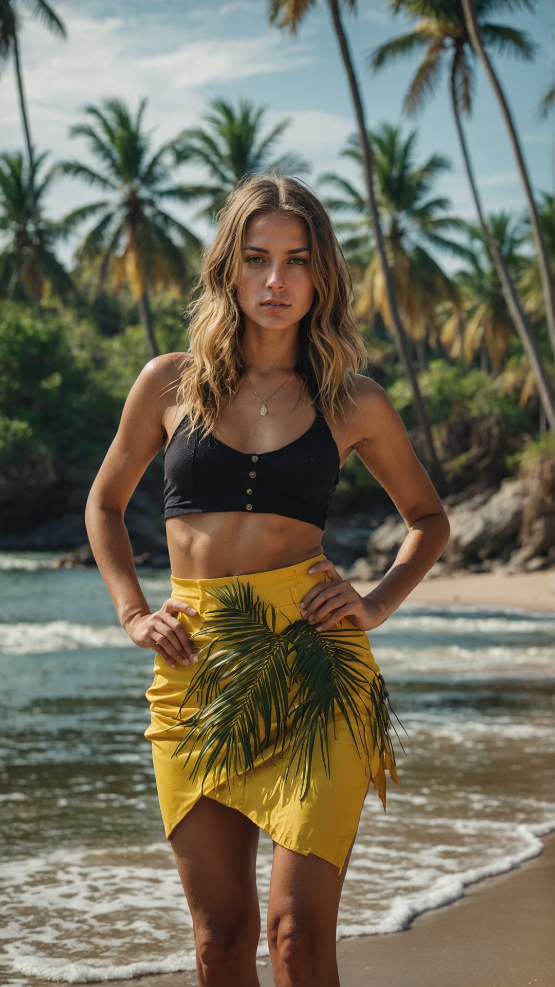 Woman on tropical beach
