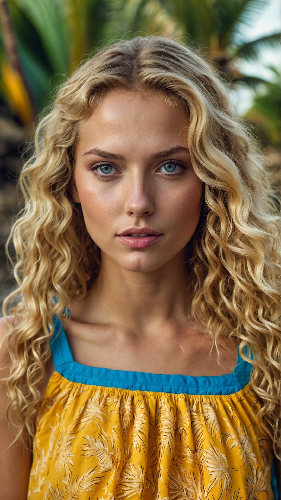 Blonde woman on the beach