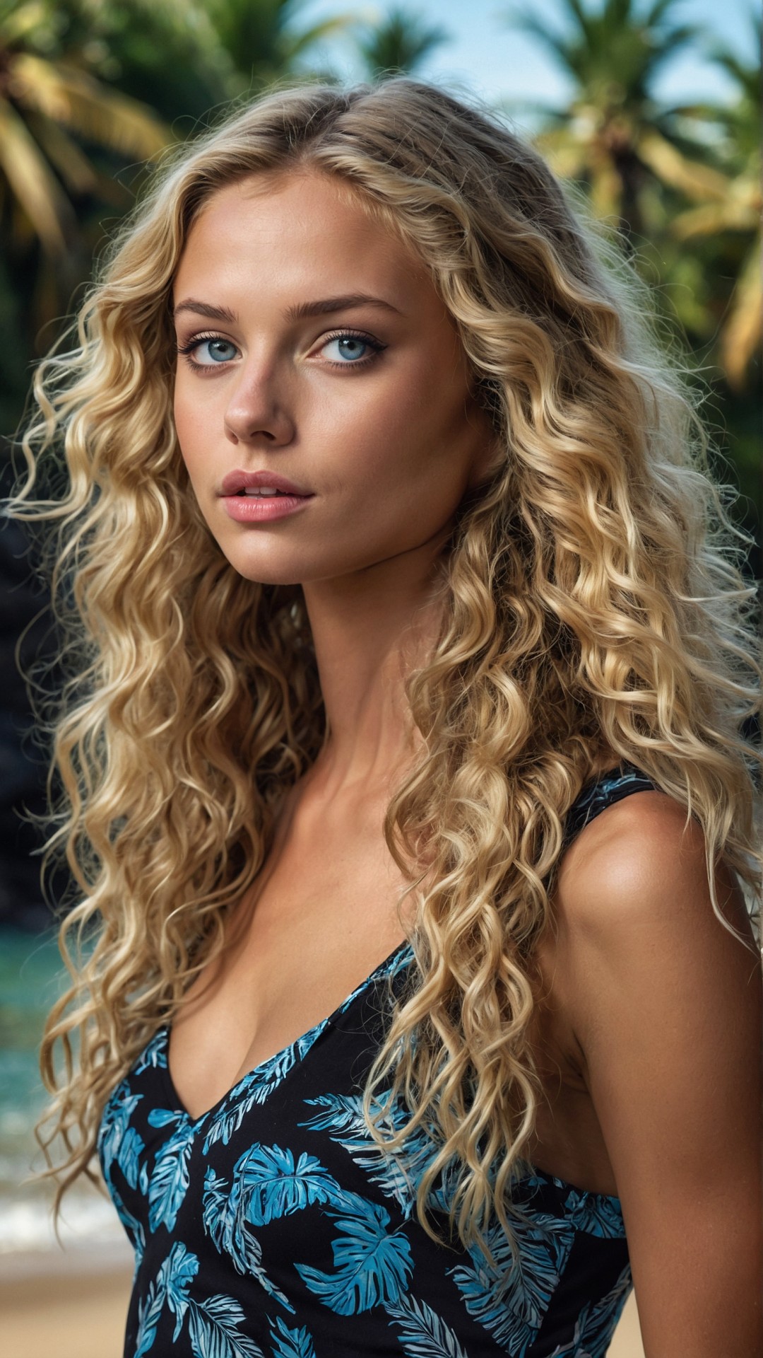 Blonde woman on the beach