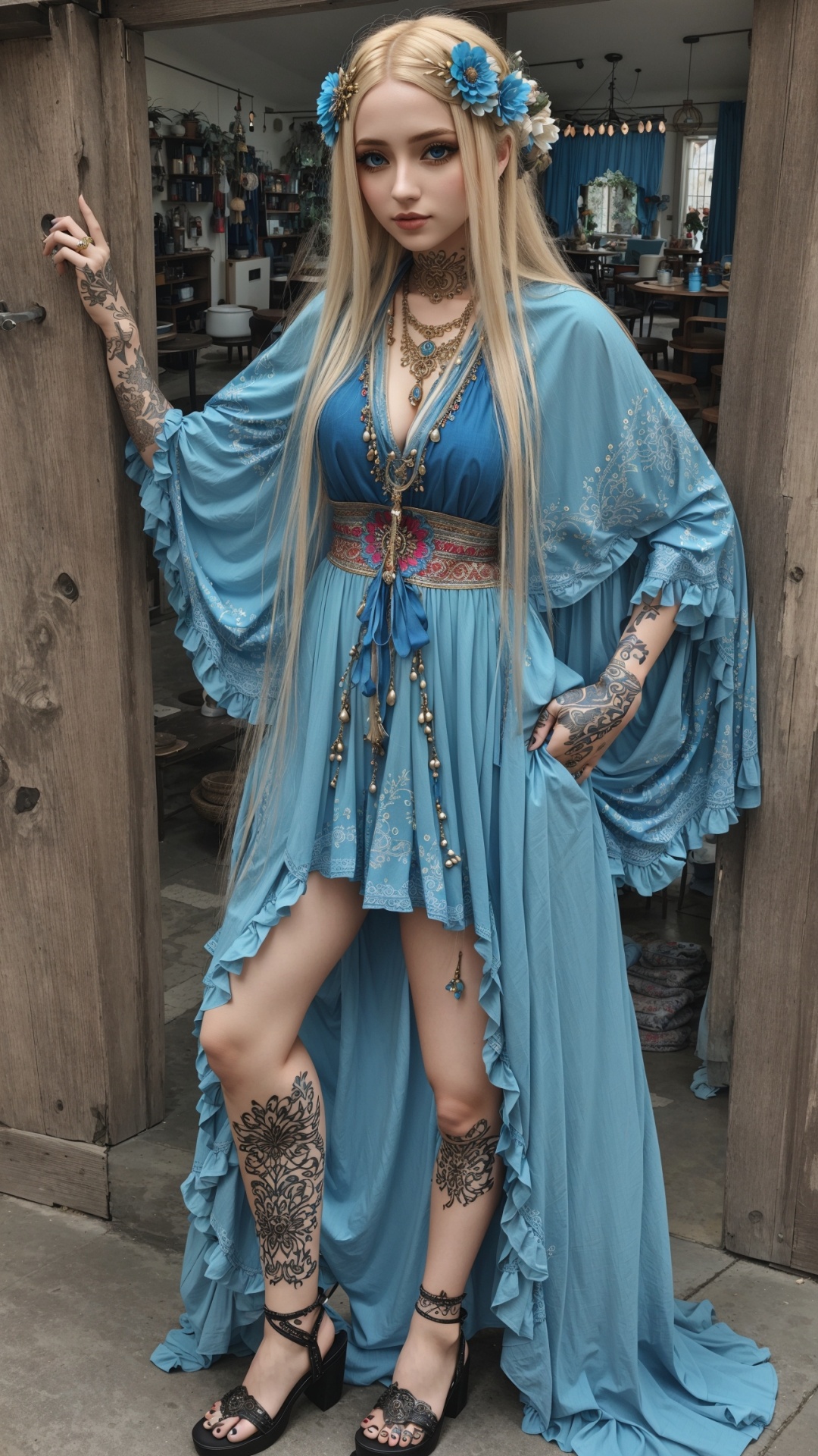 Freewallpaper24 phone wallpaper beautiful blonde woman with fantasy dress 2