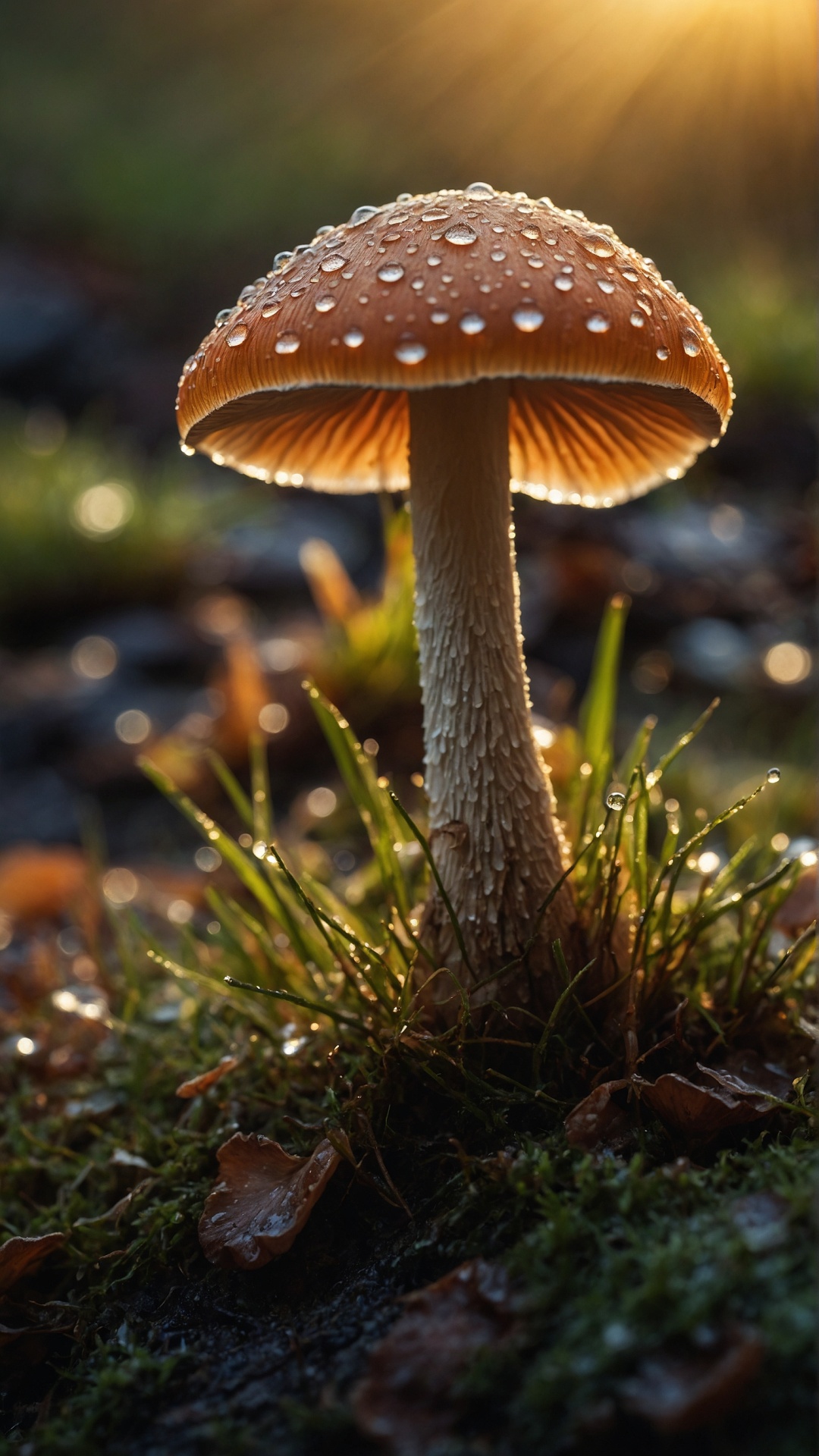 Mushroom with Waterdrops