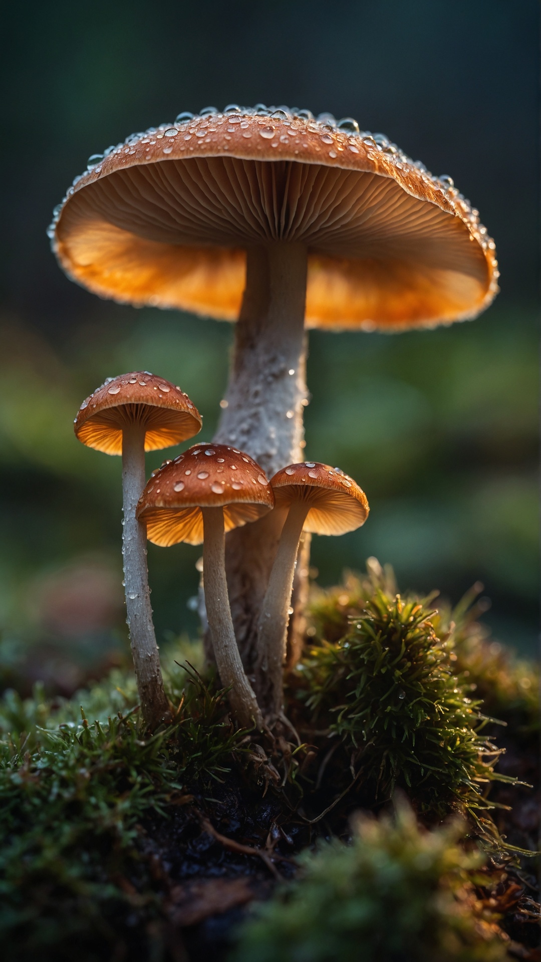 Mushrooms with Waterdrops