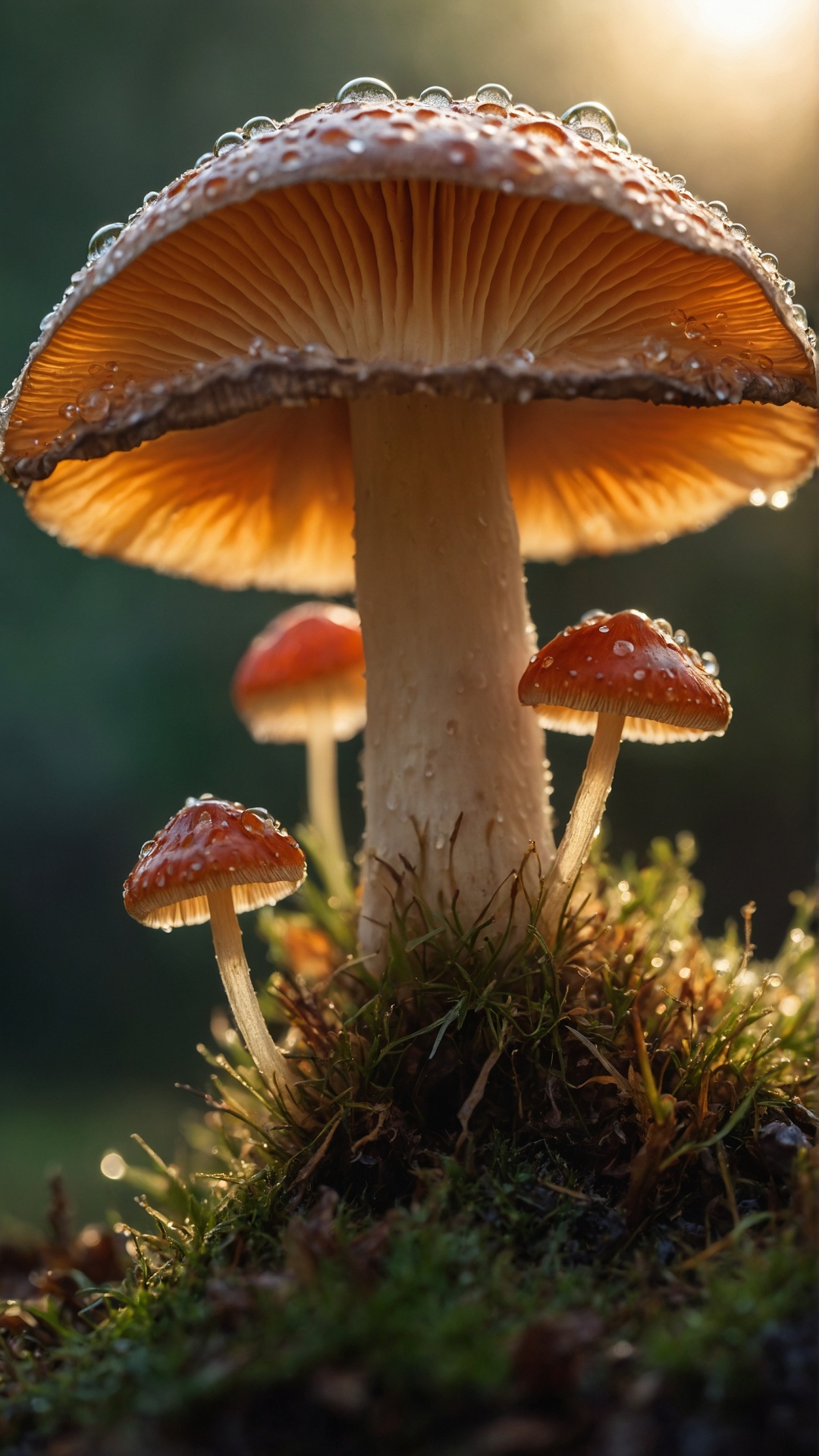 Mushrooms with Waterdrops